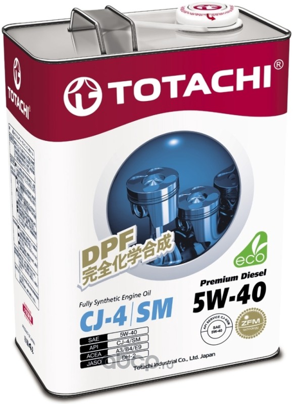 TOTACHI 4562374690745 Масло моторное TOTACHI Premium Diesel 5W-40 синтетика 4 л.