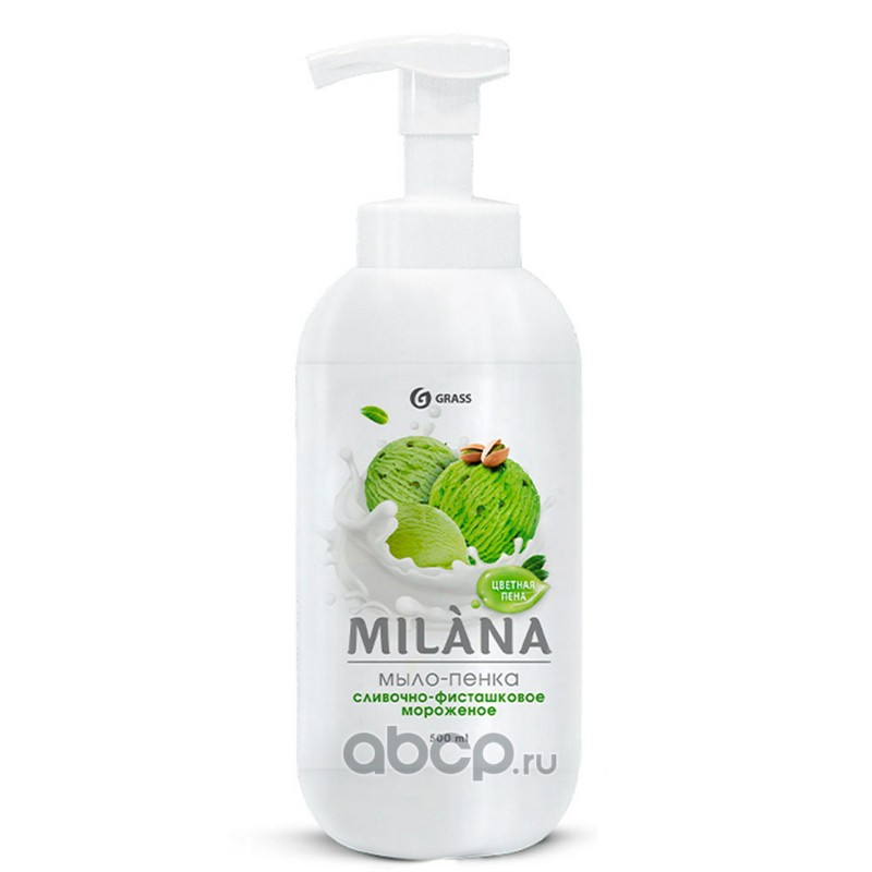 GraSS 125421 Жидкое мыло &quot;&quot;Milana мыло пенка сливочно-фисташковое мороженое&quot;&quot; (флакон 500 мл)