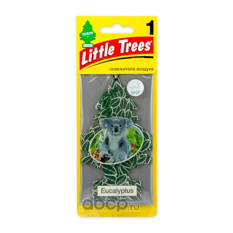 Little Trees U1P17365RUSS Ароматизатор Елочка пропитанный пластинка Эвкалипт Car-Freshner U1P-17365-RUSS