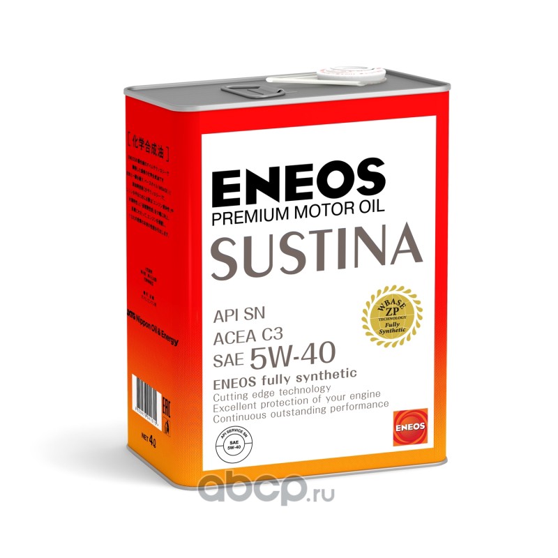 ENEOS 4943589134710 Масло моторное ENEOS SUSTINA 5W-40 синтетика 4 л.