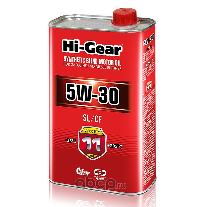 Hi-Gear HG1130 Масло моторное Hi-Gear SYNTHETIC BLEND 5W-30 полусинтетика  1 л.