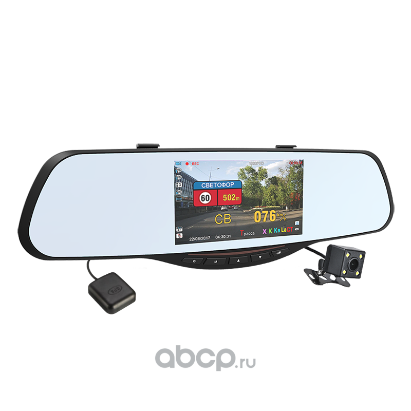 INTEGO VX685MR Зеркало 4 в 1 HD/VGA (видеорегистратор,антирадар,GPS,камера заднего вида)