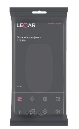 LECAR LECAR000025112 Влажные салфетки для ухода за интерьером салона автомобиля LECAR (упаковка 30шт.)