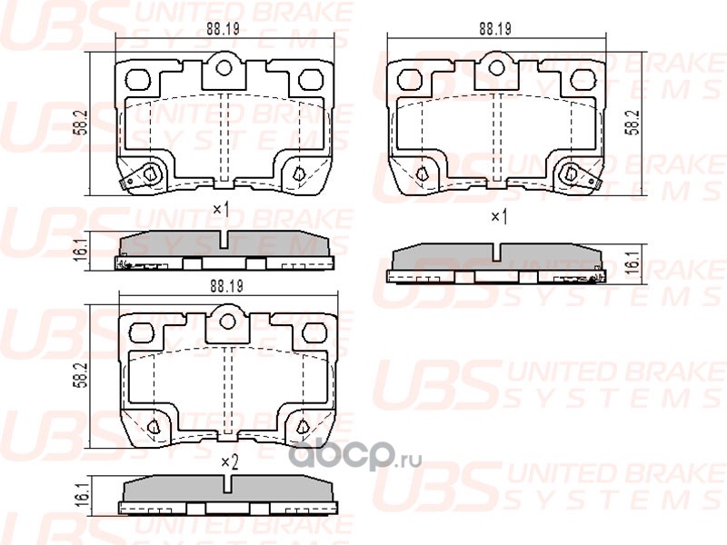 UBS B1110020 Тормозные колодки задние