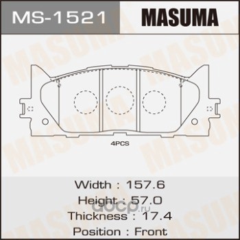 Masuma MS1521 Колодки тормозные