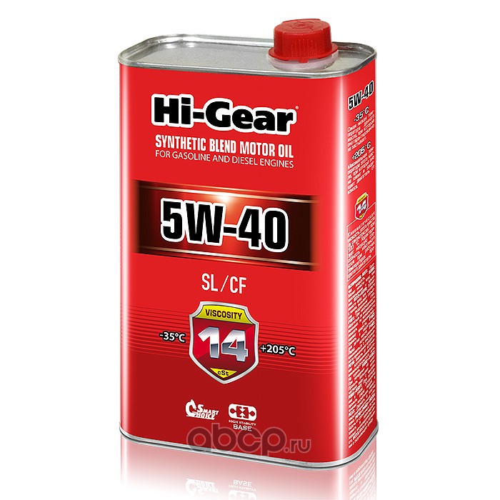 Hi-Gear HG1140 Масло моторное Hi-Gear SYNTHETIC BLEND 5W-40 полусинтетика  1 л.