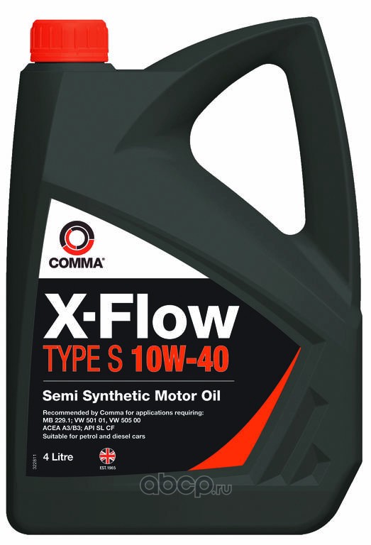 COMMA XFS4L Масло моторное полусинтетика 10W-40 4 л.