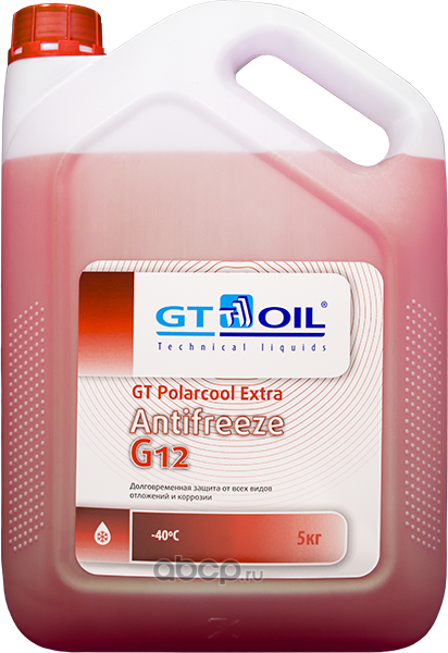 GT OIL 1950032214069 Антифриз GT Polarcool Extra Antifreeze G12 красный, 5 кг