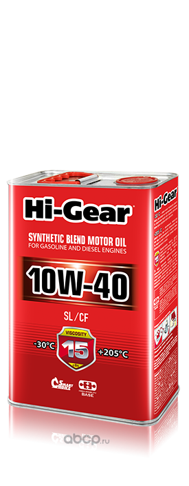 Hi-Gear HG1114 Масло моторное SL/CF 10W-40 полусинтетическое 4 л