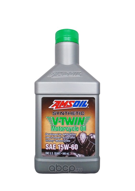 Мотоциклетное масло AMSOIL Synthetic V-Twin Motorcycle Oil SAE 15W-60 (0.946л) MSVQT