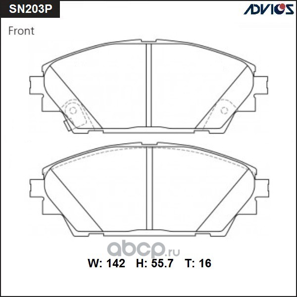 ADVICS SN203P Дисковые тормозные колодки