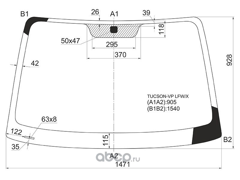 Размер лобового стекла 2115