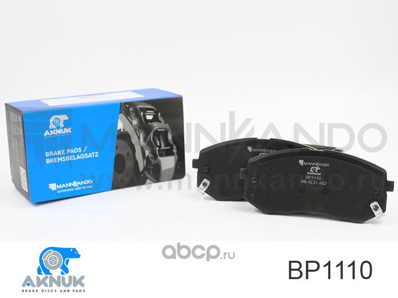 AKNUK BP1110 Колодки тормозные дисковые передние SPORTAGE (QL, QLE) 1.6 GDI AKNUK