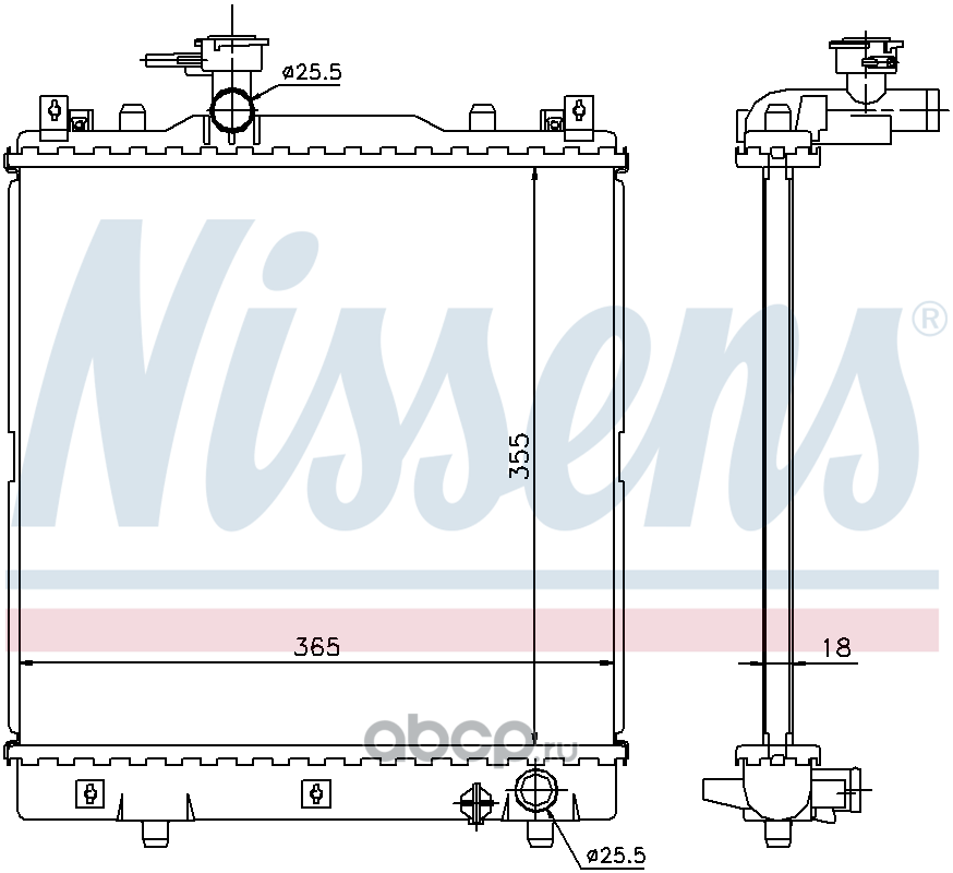 Радиатор охлаждения двигателя nissens