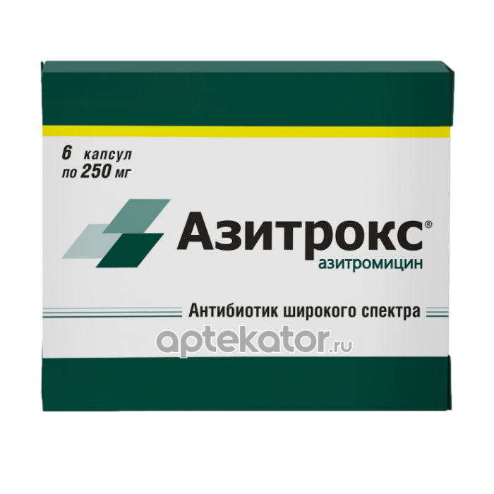 ФАРМСТАНДАРТ 4601669003775 Азитрокс, капсулы 250 мг, 6 шт.