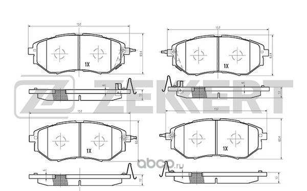 Zekkert BS1241 Колодки торм. диск. передн. Subaru Forester (SJ_) 13-, Legacy (BL,BP,BM) 03-, Outback (BR,BS) 09-, Tribeca (B9) 05-