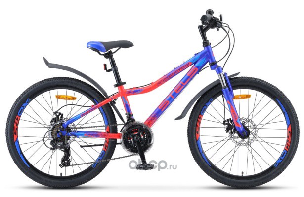 Велосипед 24 горный Navigator 410 MD (2019) количество скоростей 21 рама алюминий 12 синийнеоновыйкрасный LU082933