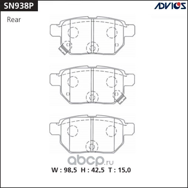 ADVICS SN938P Дисковые тормозные колодки ADVICS