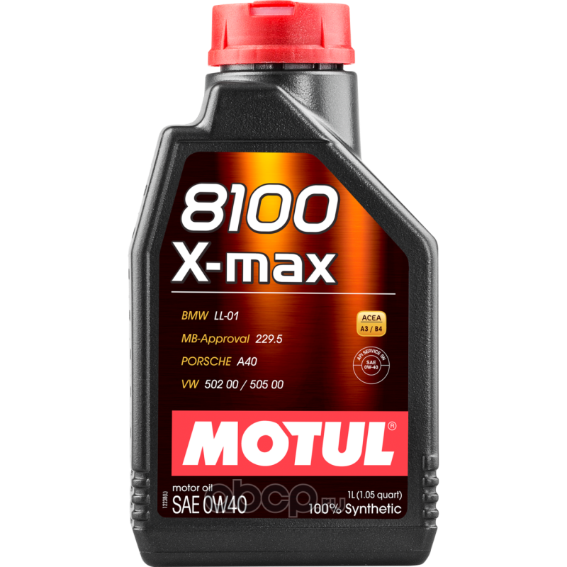 MOTUL 104531 Масло моторное 8100 X-max A3/B4, SN/CF 0W-40 синтетическое 1 л