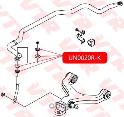 VTR UN0020RK Ремкомплект втулок тяги стабилизатора передней подвески (2 шт.)