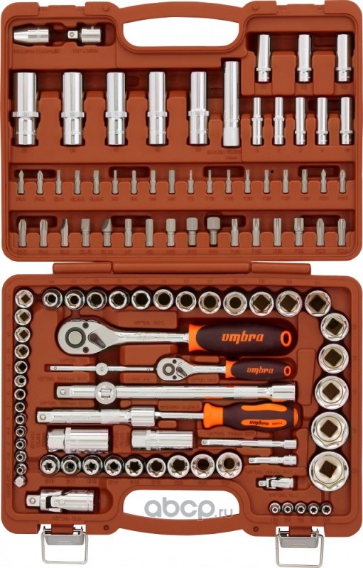 OMBRA OMT108S Набор инструмента универсальный 1/4&quot;&quot;, 3/8&quot;&quot;, и 1/2&quot;&quot;DR, 108 предметов