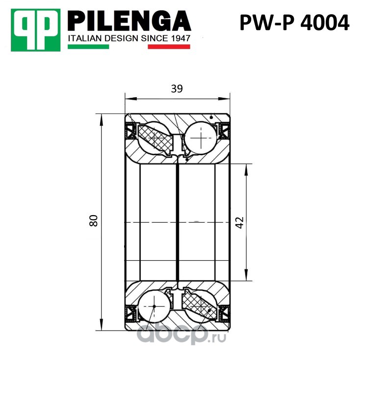 PILENGA PWP4004 Подшипник ступицы передний RENAULT Megane III/Scenic III/Fluence/Duster