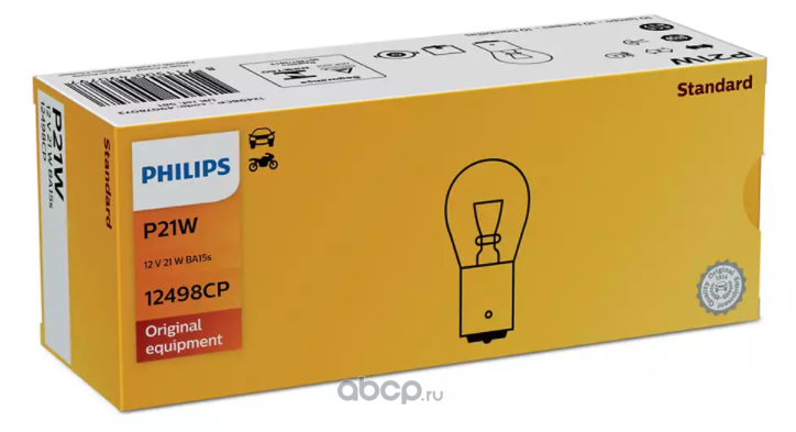 Philips 12498CP Лампа 12V P21W 21W 1 шт. картон