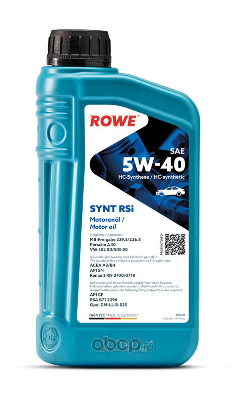 ROWE 20068001099 Масло синтетика 5W-40 1л.