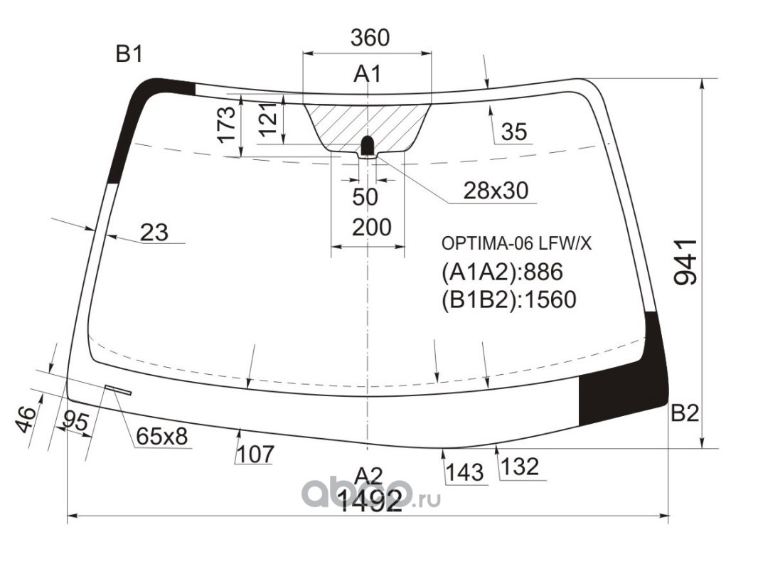 Размеры лобового стекла лады гранты
