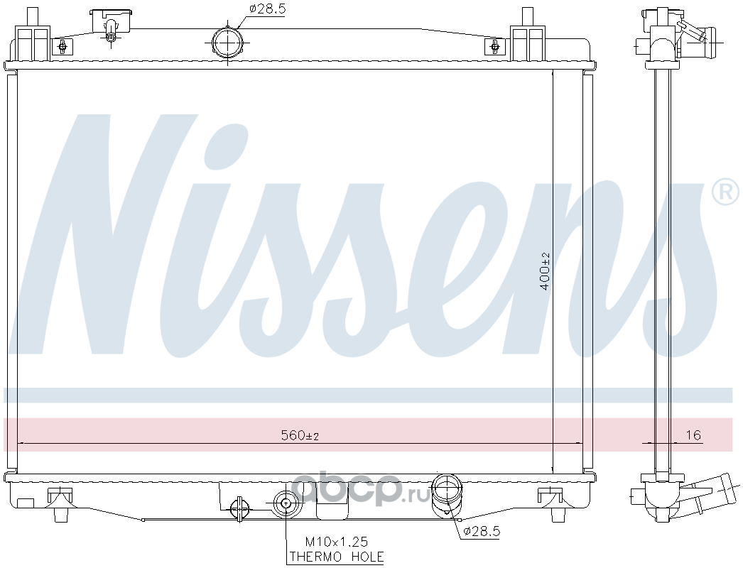 Радиатор охлаждения двигателя nissens