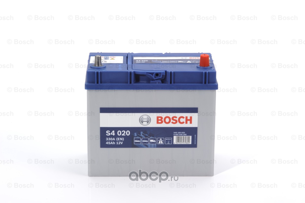 Bosch 0092S40200 Аккумулятор Silver JIS 45 А/ч обратная R+ 238x129x227 EN330 А