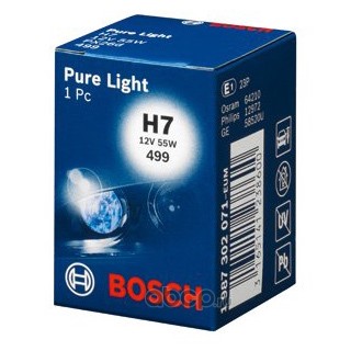 Bosch 1987302071 Лампа 12V H7 55W Pure Light 1 шт. картон