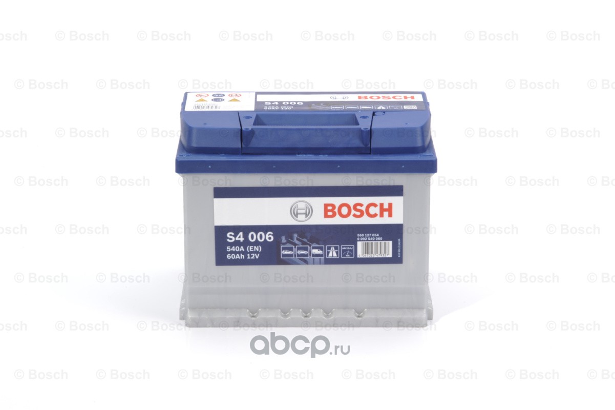 Bosch 0092S40060 Аккумулятор Silver 60 А/ч прямая L+ 242x175x190 EN540 А