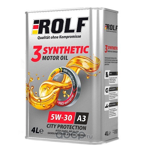 ROLF 322549 ROLF синтетическое 3-SYNTHETIC 5w30 API SL/CF ACEA A3/B4  4л
