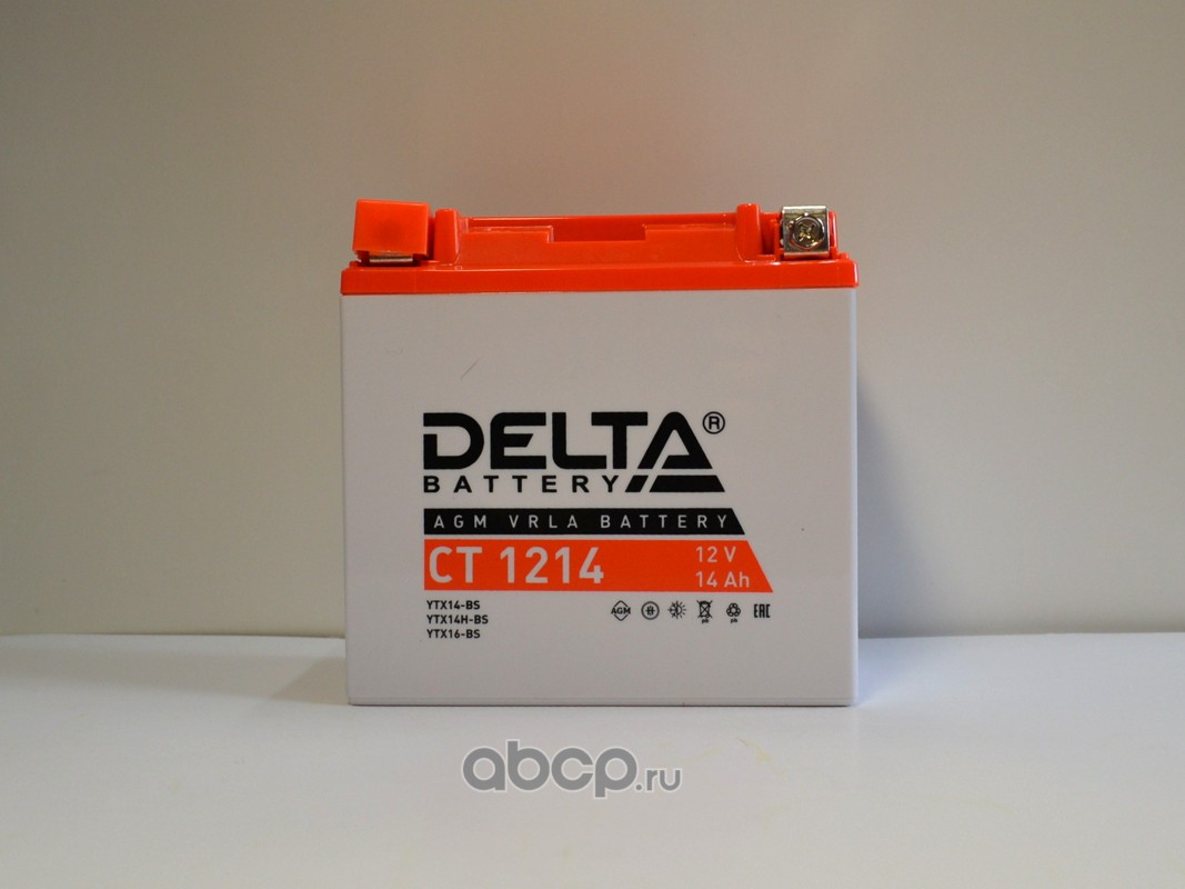 DELTA battery CT1214 Аккумулятор AGM 14 А/ч прямая L+ 151x88x147 EN200 А