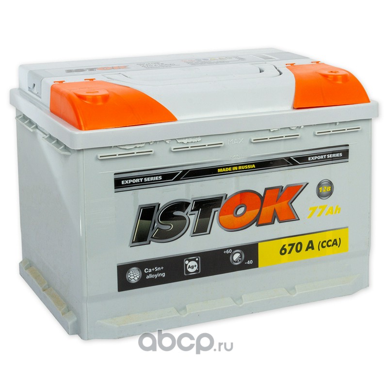 ISTOK 6CT77NR Батарея аккумуляторная ISTOK  77А/ч 670А 12V Обратная полярн. стандартные клеммы
