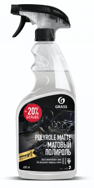 GraSS 110394 Полироль-очиститель пластика матовый "Polyrole Matte" виноград (флакон 600 мл)