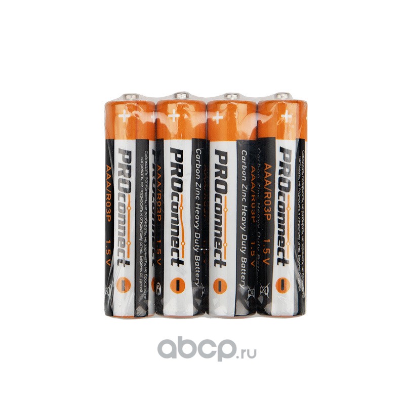 PROconnect 300020 Батарейка солевая R03P AAA 1,5 В упаковка 4 шт. (цена за штуку)