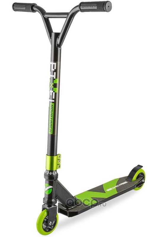 NOVATRACK 100APIXELBGR7 Самокат 2-х колесный 100 мм Трюковый подростковый Novatrack Pixel не складной 100 кг черно-зеленый 100A.PIXEL.BGR7