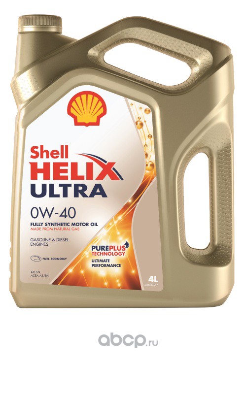 Shell 550046370 Масло моторное SHELL Helix Ultra 0W-40 синтетика 4 л.