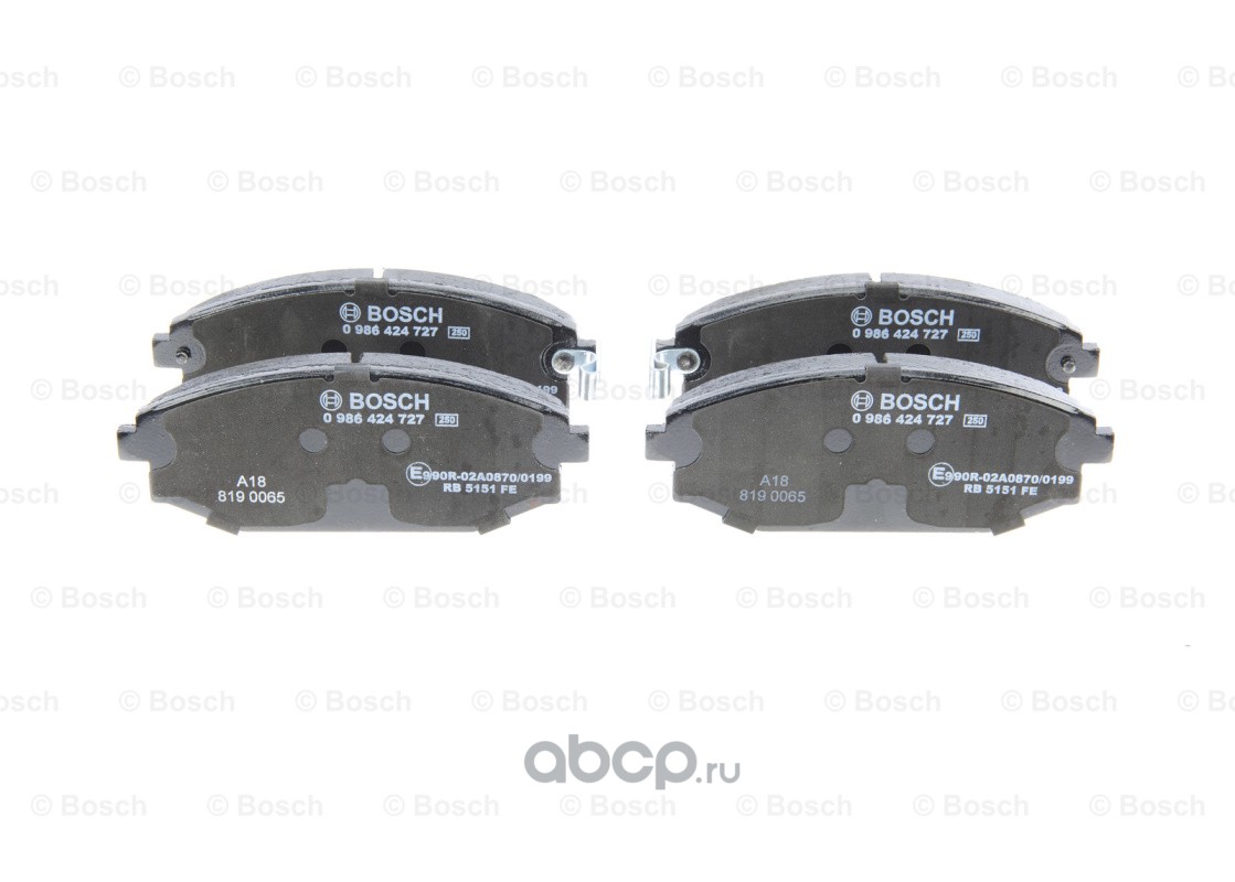 Bosch 0986424727 Комплект тормозных колодок, дисковый тормоз
