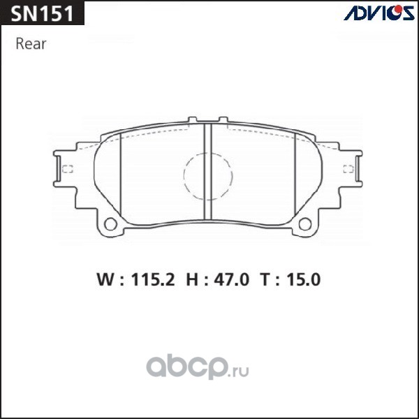 ADVICS SN151 Дисковые тормозные колодки