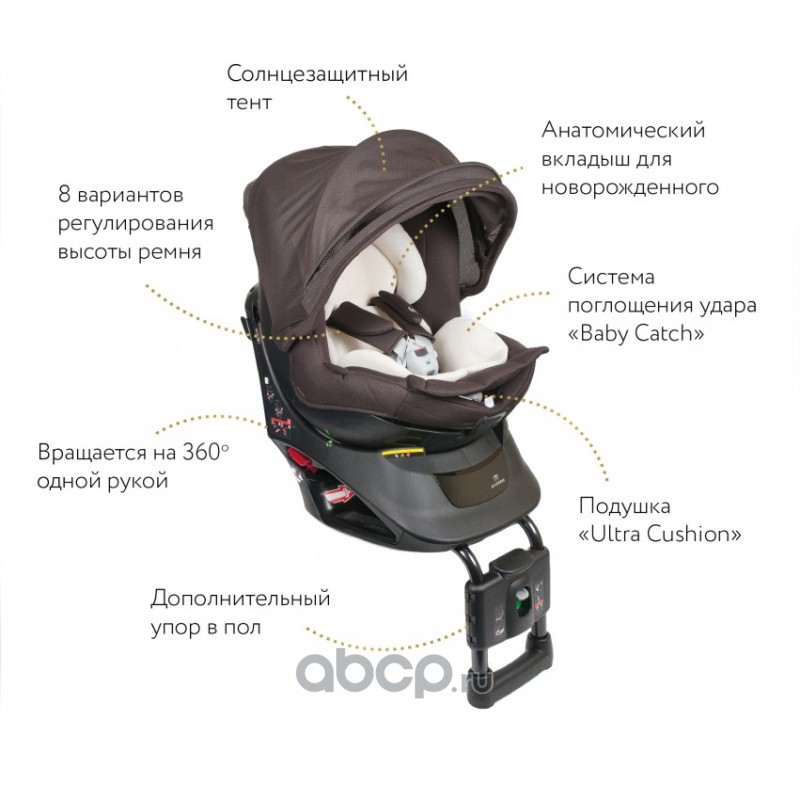AILEBEBE ALB861E Кресло детское автомобильное Kurutto NT2 Premium, группа 0+/1, коричневое