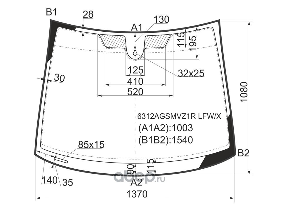 Размер лобового стекла ix35