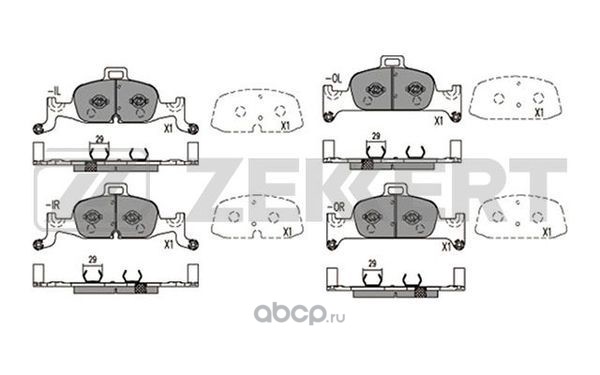 Zekkert BS1421 Колодки торм. диск. передн. Audi A4 15-, A5 16-, A6 18-, A7 18-, Q5 16-