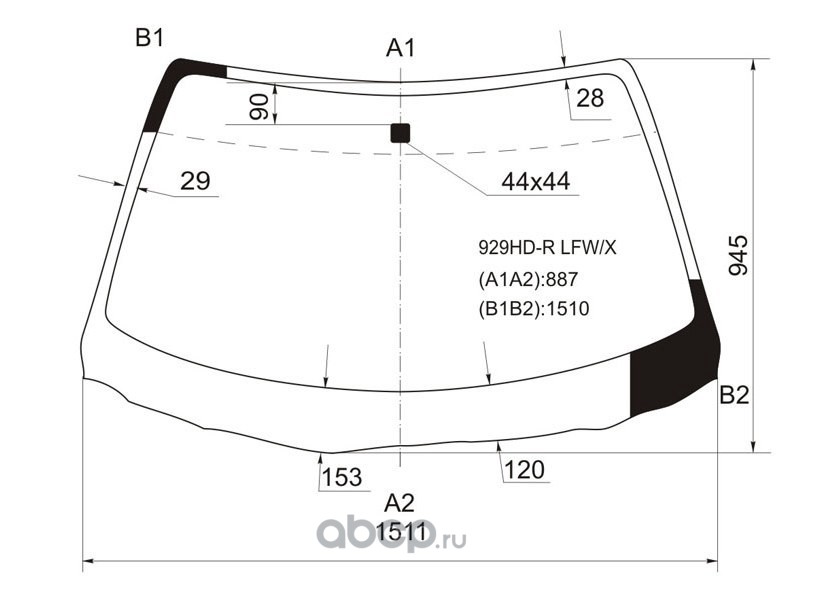 Размер лобового стекла 2115