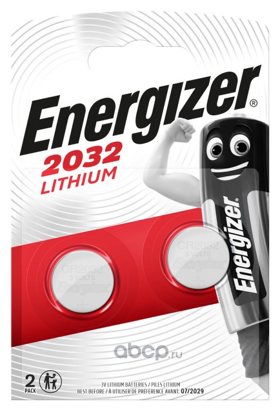 Energizer E301021403 Батарейка литиевая Lithium CR2032 3 В упаковка 2 шт.