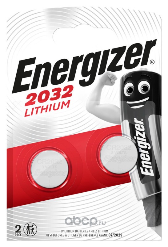 Energizer E301021403 Батарейка литиевая Lithium CR2032 3 В упаковка 2 шт.