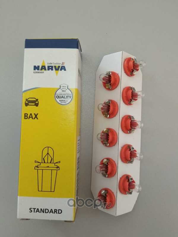Narva 17019 Лампа 12V Bax8,5d 1W Orange 1 шт. картон