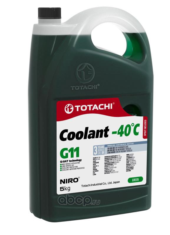 TOTACHI 4589904526817 Охлаждающая жидкость TOTACHI NIRO COOLANT   Green   -40C   G11      5кг